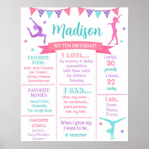Poster Gymnast - Sinal de Conselho de Milestone de Aniver