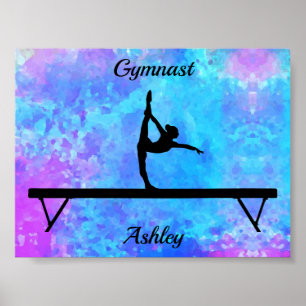 Poster Gymnastics Beam Watercolor