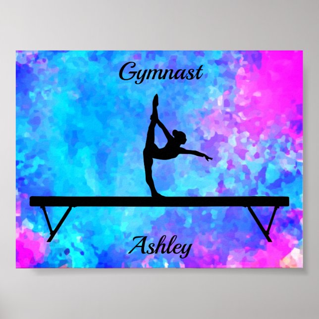 Poster Gymnastics Beam Watercolor (Frente)