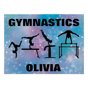 Pôster Gymnastics Blue Glam Poster