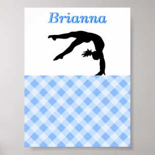Poster Gymnastics Girl Blisful em Blue Personalised