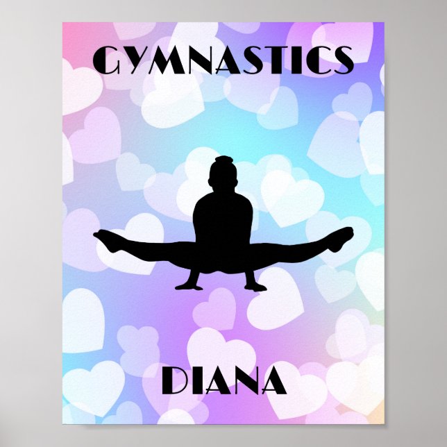 Poster GYMNASTICS Pastel Hearts Personalizado (Frente)