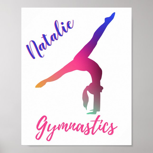 Poster Gymnastics Pink Pink Púrpura Personalizado (Frente)