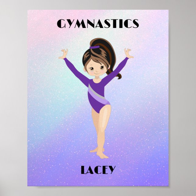 Poster GYMNASTICS RAINBOL MENINAS Personalizadas (Frente)