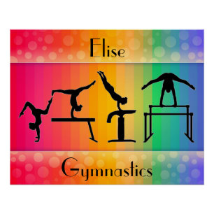 Pôster Gymnastics Rainbow com/ Girls Gymnastics Eventos