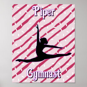 Poster Gymnastics White Peppermint Candy Sprinkle Rosa