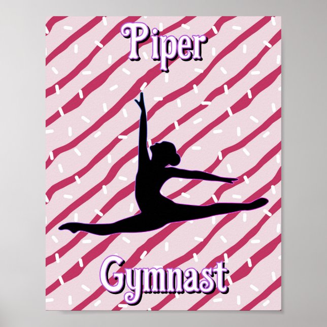 Poster Gymnastics White Peppermint Candy Sprinkle Rosa (Frente)