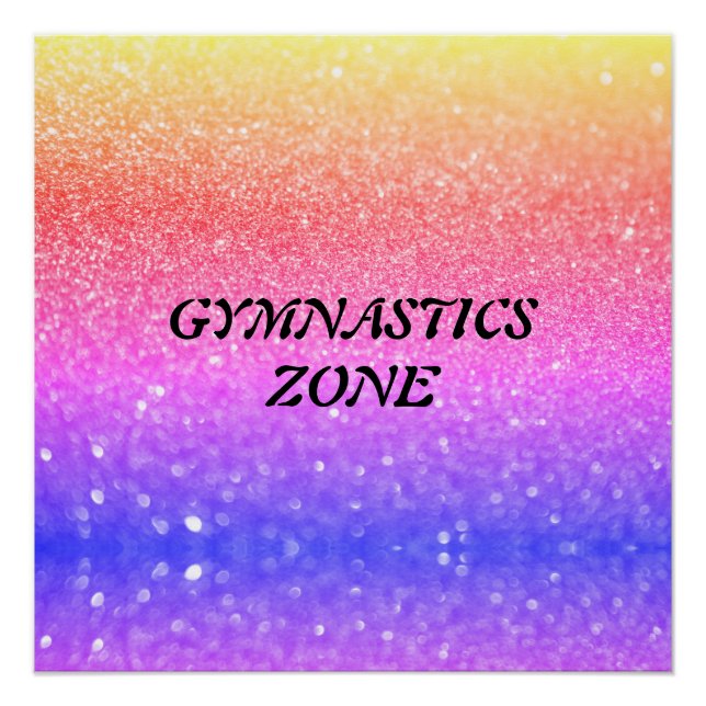 Pôster Gymnastics Zone Rainbow Sparkle Glossy Poster (Frente)