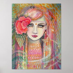 Pôster Gypsy Rose Bela Arte Fantasia Boêmia