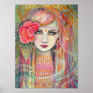 Pôster Gypsy Rose Bela Arte Fantasia Boêmia