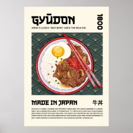 Poster Gyudon Traditional Japanese Beef Bowl Artwork