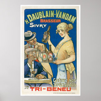 Pôster H. Daublain Vandam Sivry Vintage Beer Ad Art