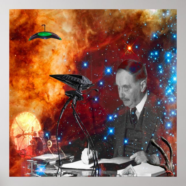 Poster H.G.Wells Ficção Científica (Frente)