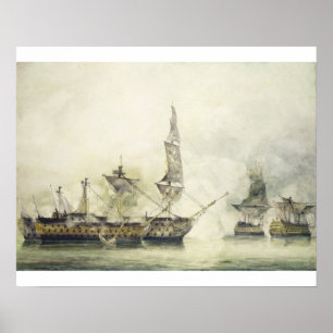 Poster H.M.S. Vitória na Batalha de Tralgar, 1805 (