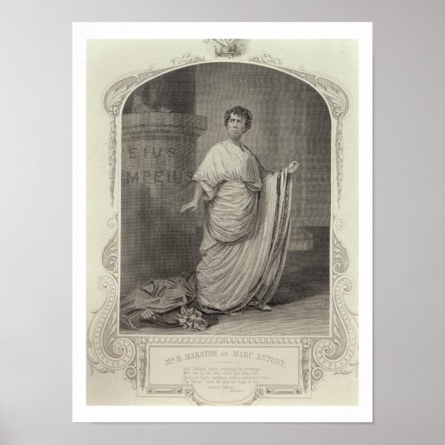 Pôster H. Marston como Marc Antony, Ato III Cena 2, em (Frente)
