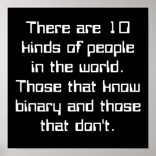 Pôster Há 10 tipos de pessoas no mundo. Thos...