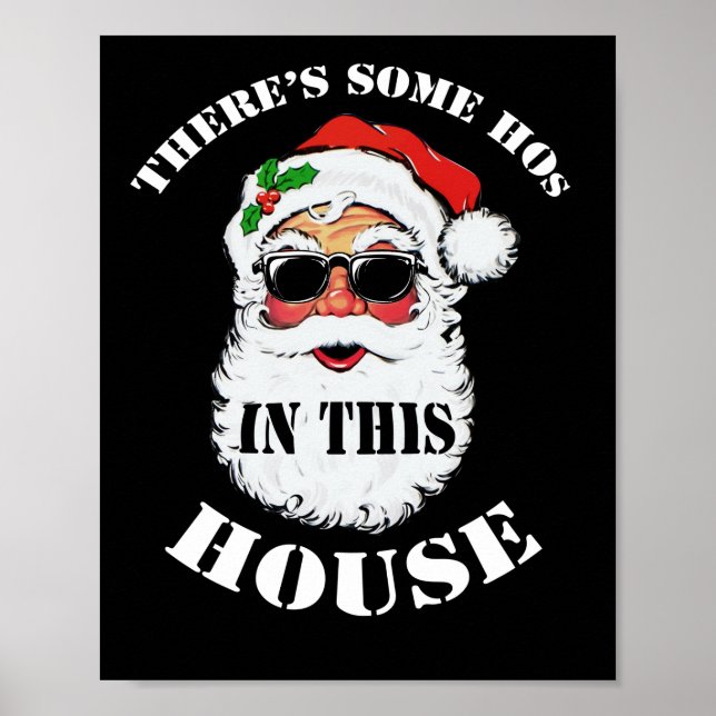Poster Há alguns Hos nesta Casa nas Papais noeis de Natal (Frente)