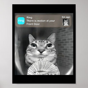Poster Há movimento na porta da frente meme de gato engra