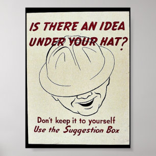 Poster Há uma ideia sob seu chapéu? Caixa de sugestão