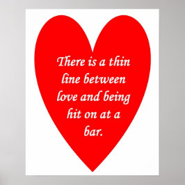 Pôster há uma linha fina entre amor e