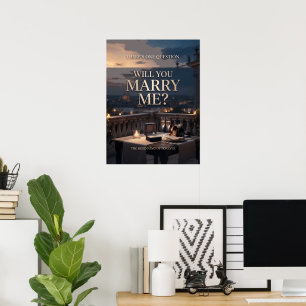 Poster Há Uma Pergunta Proposta de Casamento Romântico