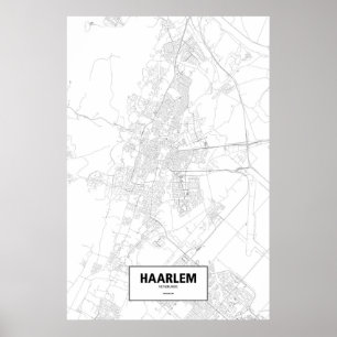 Poster Haarlem, Países Baixos (preto no branco)