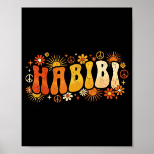 Poster Habibi Retro Anos 70 Tygraphy Flor Vintage Hipe Ár