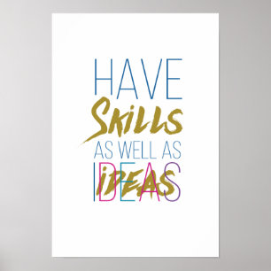 Pôster Habilidades de Tipografia Motivacional Inspiracion