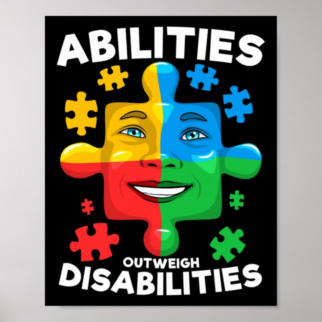 Poster Habilidades Superam Deficiências Autismo consciênc (Frente)