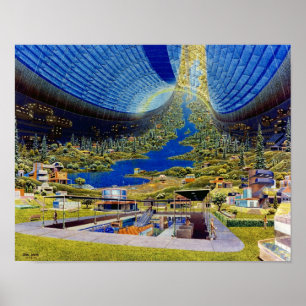 Poster Habitáculo espacial toroidal do Ringworld