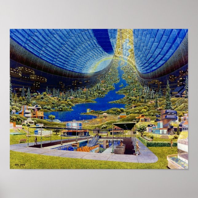 Poster Habitáculo espacial toroidal do Ringworld (Frente)