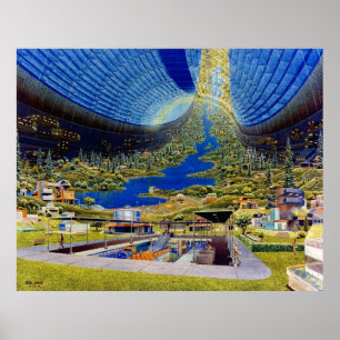 Poster Habitáculo espacial toroidal do Ringworld