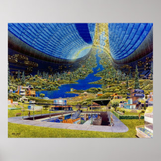 Poster Habitáculo espacial toroidal do Ringworld