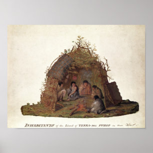 Pôster Habitantes da ilha de Terra del Fuego