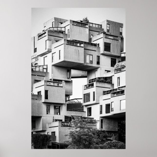 Poster Habitat 67 Monocromo de Montreal (Frente)