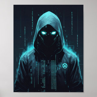 Poster Hackeador Digital Encapuzado