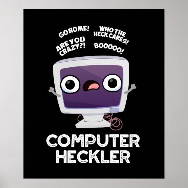 Poster Hacker Funny Hacker Engraçado do Heckler Escuro BG (Frente)