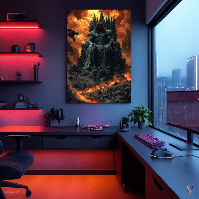 Poster Hades, Rei do Submundo - Deus Negro do Fogo (Criador carregado)