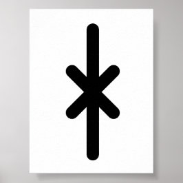 Poster HAGALAZ runa nórdica (Granizo, Transformação, Cris