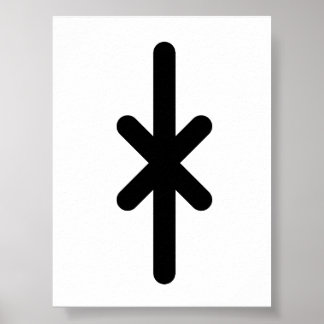 Poster HAGALAZ runa nórdica (Granizo, Transformação, Cris