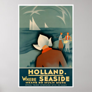 Poster Haia Arte Holanda Cartaz de Viagem Países Baixos