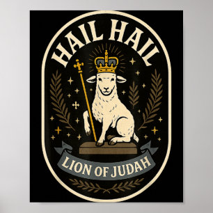 Poster Hail Leão de Judá - Emblema Ousado Jesus Cristão R