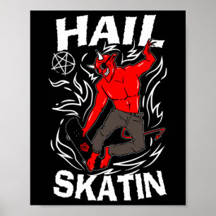 Poster Hail Skatin Oculto Satanista Pentagrama 666 Satan 