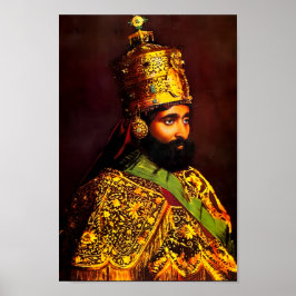Poster Haile Selassie HIM Jah Rastafari Kunstdruck