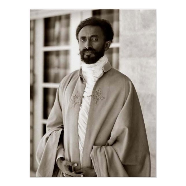 Pôster Haile Selassie - HIM - Rastafari - Wood Poster (Frente)
