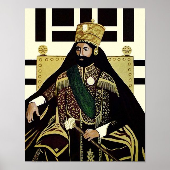 Poster Haile Selassie Lion Rasta Solomon Jah Rastafari (Frente)