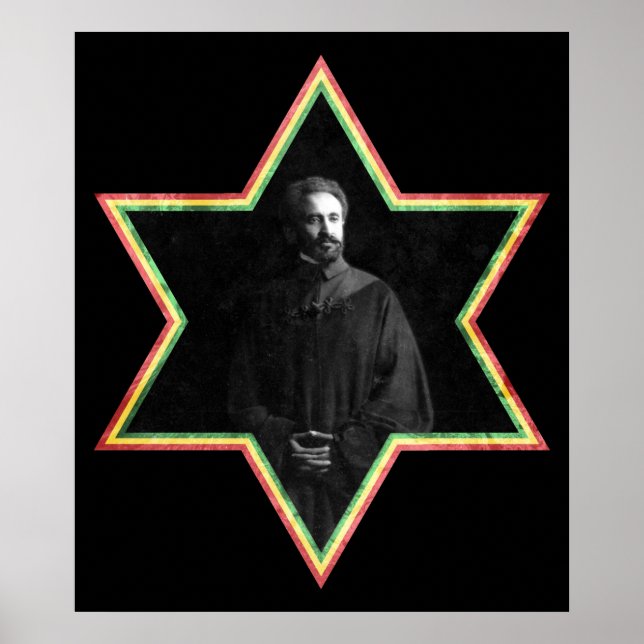 Poster Haile Selassie Star de David (Frente)