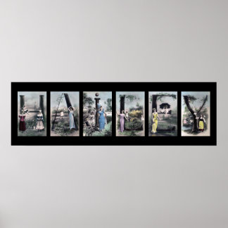 Pôster HAILEY Alphabet - Letra Name Art