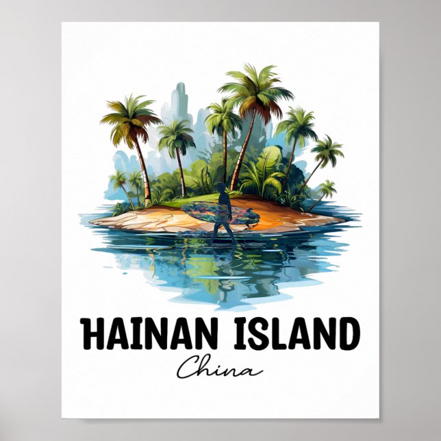 Poster Hainan Island China Surfing Travel, Asia Tourist V (Frente)