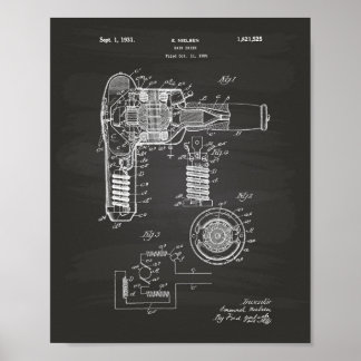 Pôster Hair Drier 1929 Patent Art Chalkboard